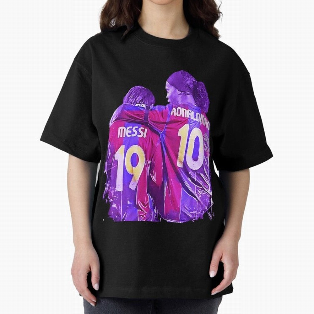 ronaldinho and messi - goat Oversized T-Shirt Make Your Look Match FIFA World Cup 2026 Group Stage Spirit, Celebrating Spain, CR7, Game Day Rituals, Football Legends, Country Pride and the Road to the Final; Perfect for People Who Love Argentina,