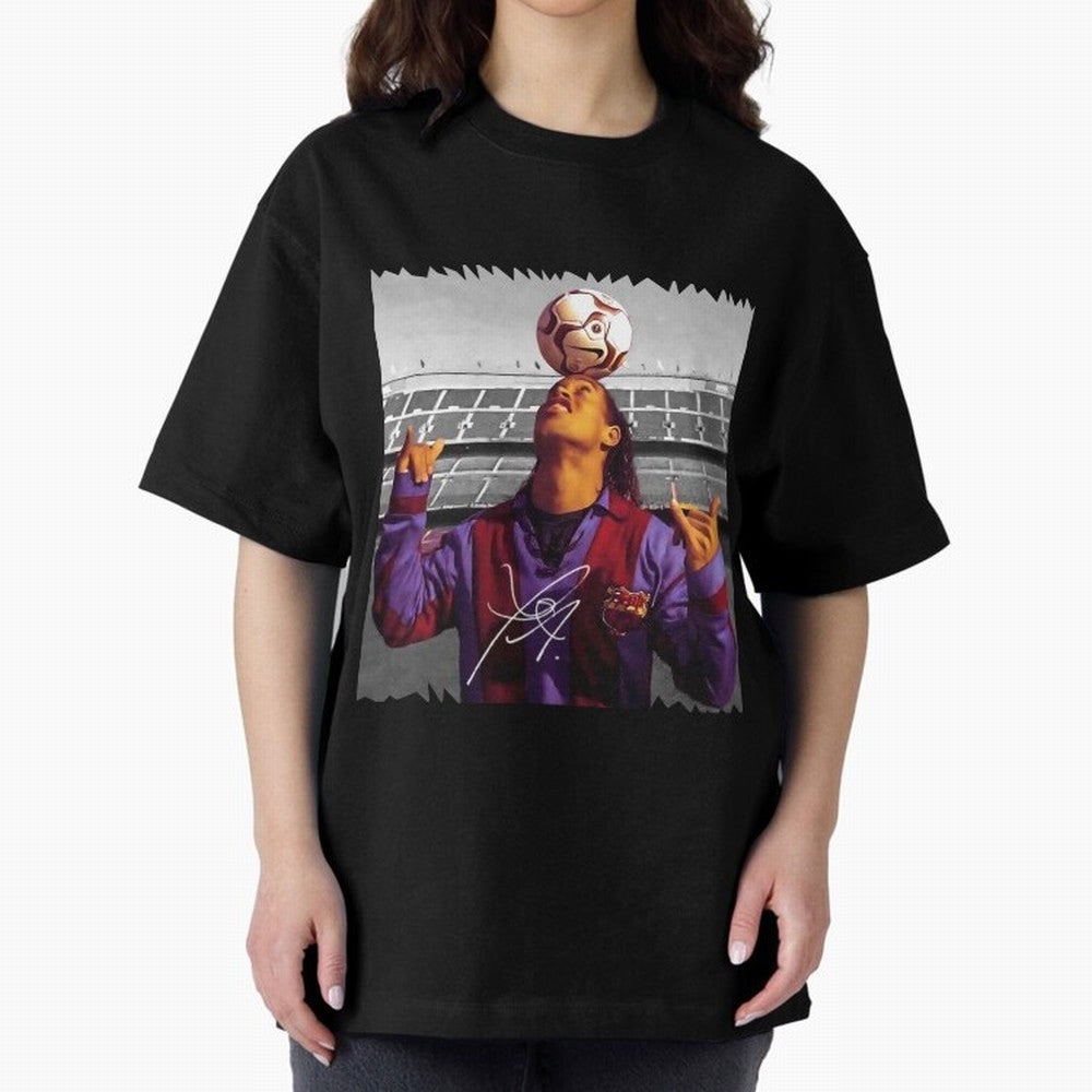 Ronaldinho - vintage Oversized T-Shirt Enjoy the Biggest Football Party of Match Day Hype around FIFA World Cup 2026, Mbappe and Neymar, Brazil, Match Day Excitement, Supporter Culture, Golden Goals and Global Football Passion; Great for Watch