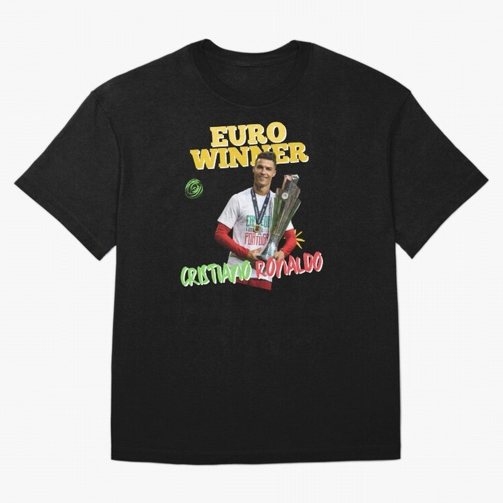 Cristiano Ronaldo Euro Winner Oversized T-Shirt Carry the Colors and Pride of Match Day Hype around FIFA World Cup 2026, Neymar, Argentina and Brazil, Championship Spirit, Famous Goals, Roaring Crowds and International Football Unity; Made for Die