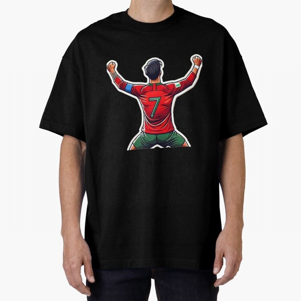 Ronaldo 7 Oversized T-Shirt Honor Champions and Dreams in the FIFA World Cup 2026 Journey through Mbappe Highlights, Netherlands Pride, Soccer Culture, Superstar Moments, National Team Dreams and Competitive Fire; Ideal for Passionate Fans Who Love