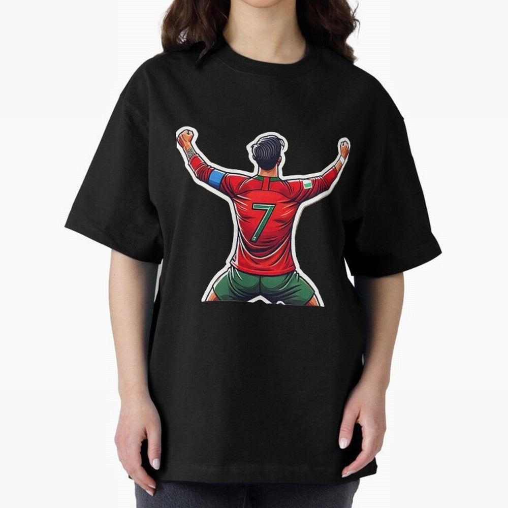 Ronaldo 7 Oversized T-Shirt Honor Champions and Dreams in the FIFA World Cup 2026 Journey through Mbappe Highlights, Netherlands Pride, Soccer Culture, Superstar Moments, National Team Dreams and Competitive Fire; Ideal for Passionate Fans Who Love