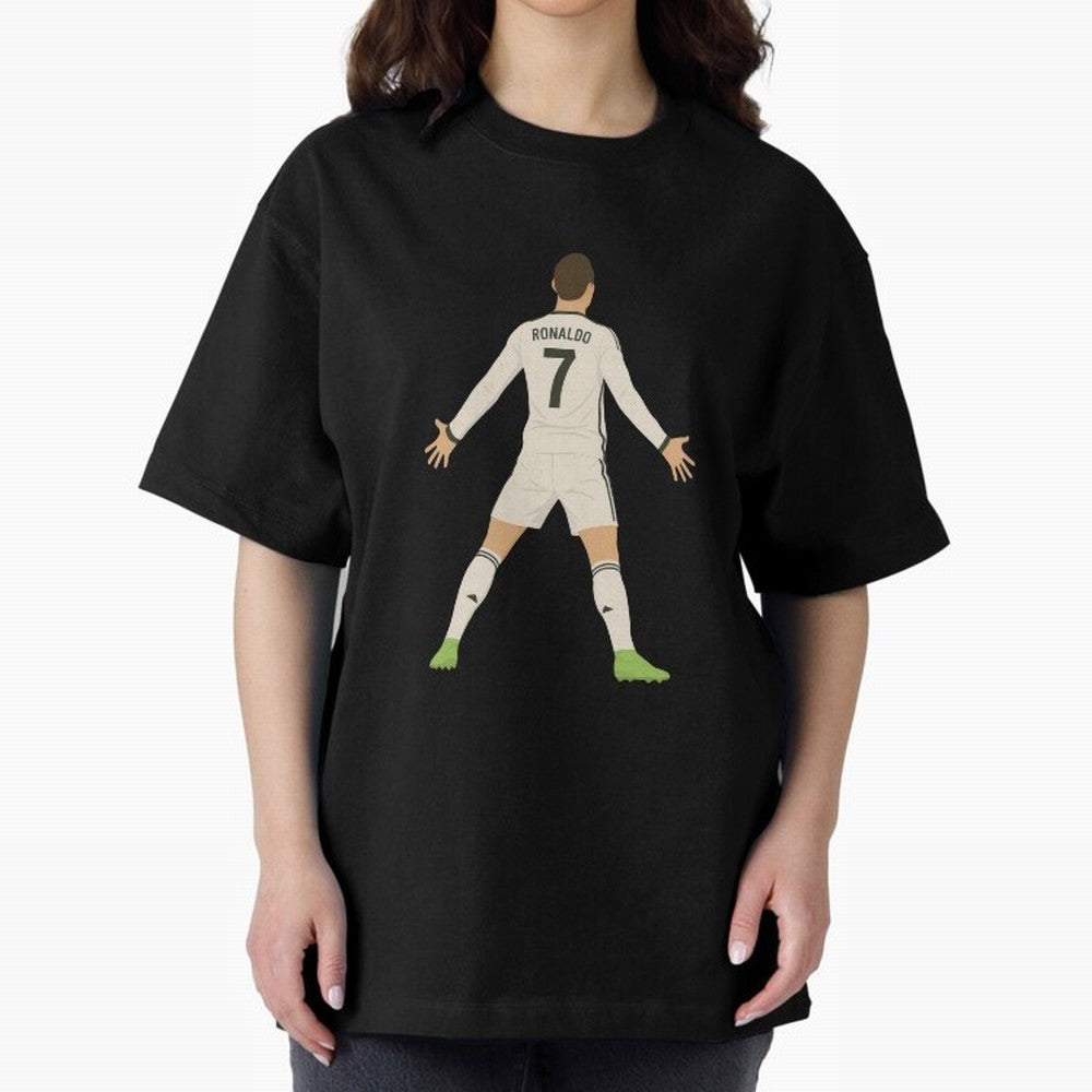 Cristiano Ronaldo Iconic Celebration Oversized T-Shirt Bring the FIFA World Cup 2026 USA Canada Mexico Journey through Neymar, Haaland and Cristiano Ronaldo Highlights, France and Portugal Pride, Football Festival Excitement, Trophy Ambitions,
