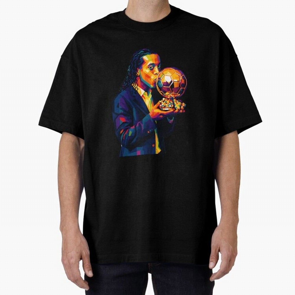 Ronaldinho Wpap Art Oversized T-Shirt Feel the Heartbeat of the FIFA World Cup 2026 USA Canada Mexico Journey through Haaland Highlights, Spain and Netherlands Pride, Tournament Hype, Historic Matchups, Family Viewing Parties and Global Sports