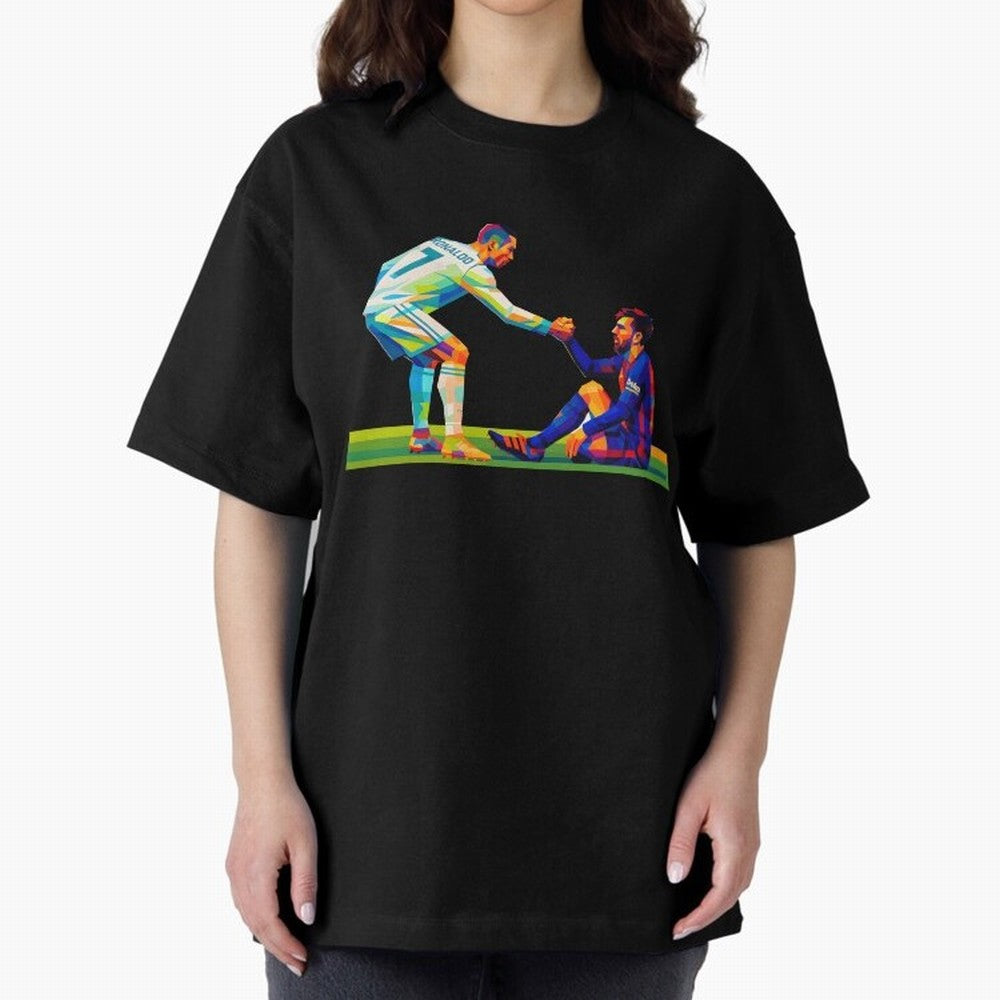 Cristiano Ronaldo & Messi Wpap Art Oversized T-Shirt Turn Up for the FIFA World Cup 2026 Group Stage Journey through Messi and Cristiano Ronaldo Highlights, Netherlands Pride, Game Day Rituals, Football Legends, Country Pride and the Road to the