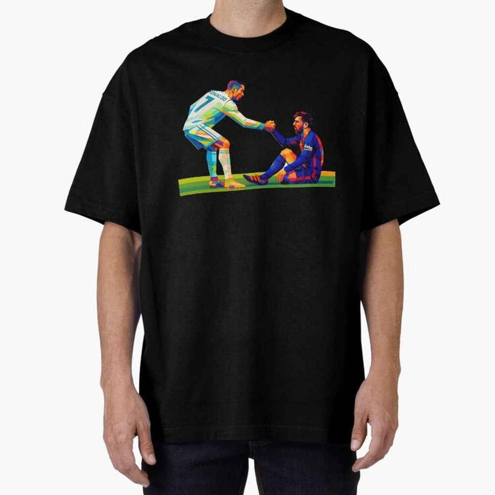 Cristiano Ronaldo & Messi Wpap Art Oversized T-Shirt Turn Up for the FIFA World Cup 2026 Group Stage Journey through Messi and Cristiano Ronaldo Highlights, Netherlands Pride, Game Day Rituals, Football Legends, Country Pride and the Road to the