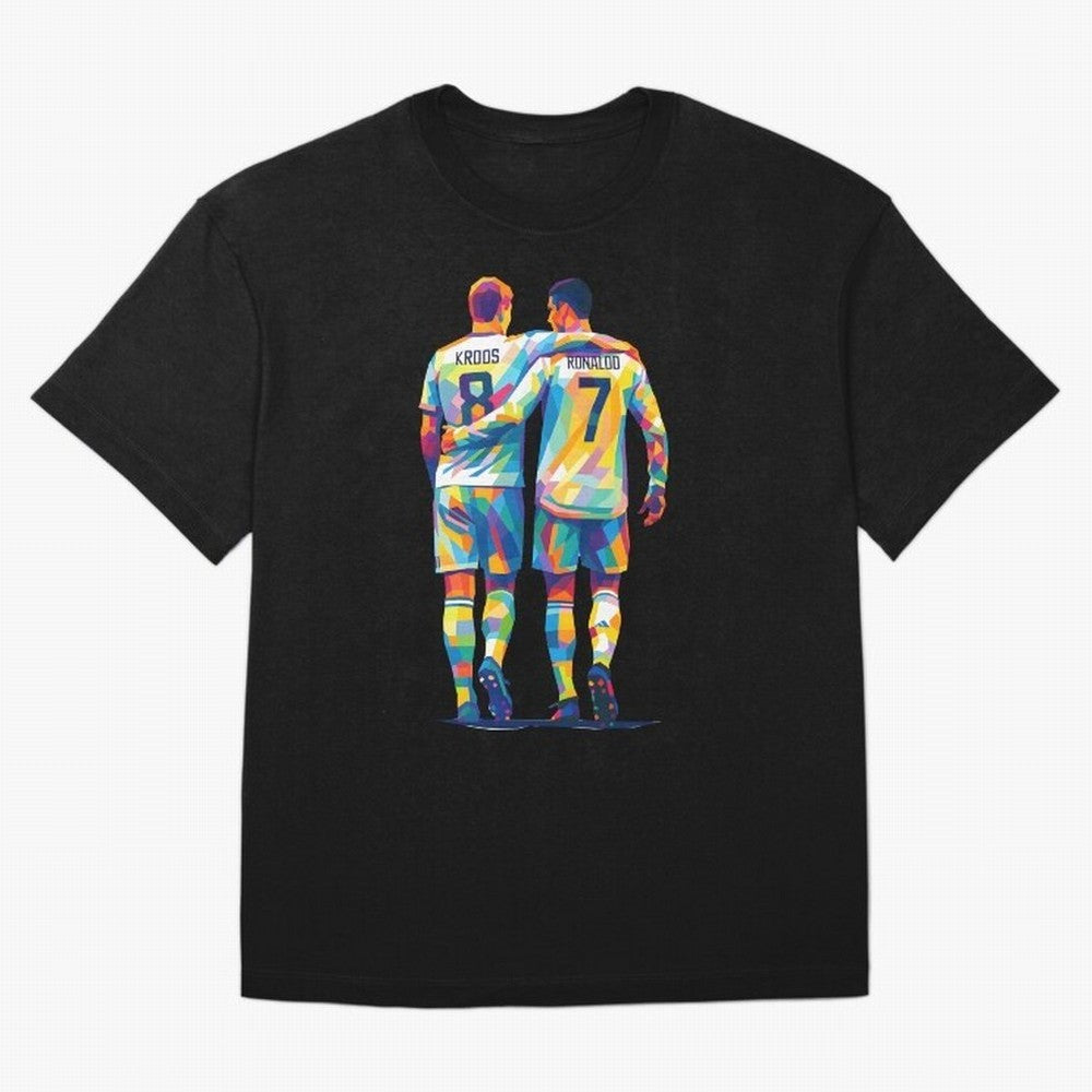Cristiano Ronaldo & Toni Kroos Wpap Art Oversized T-Shirt Honor Football Greatness during Global Football Passion for FIFA World Cup 2026 Group Stage, Celebrating Neymar, Portugal, Champion Mindset, Group Stage Buzz, Knockout Tension and Passionate