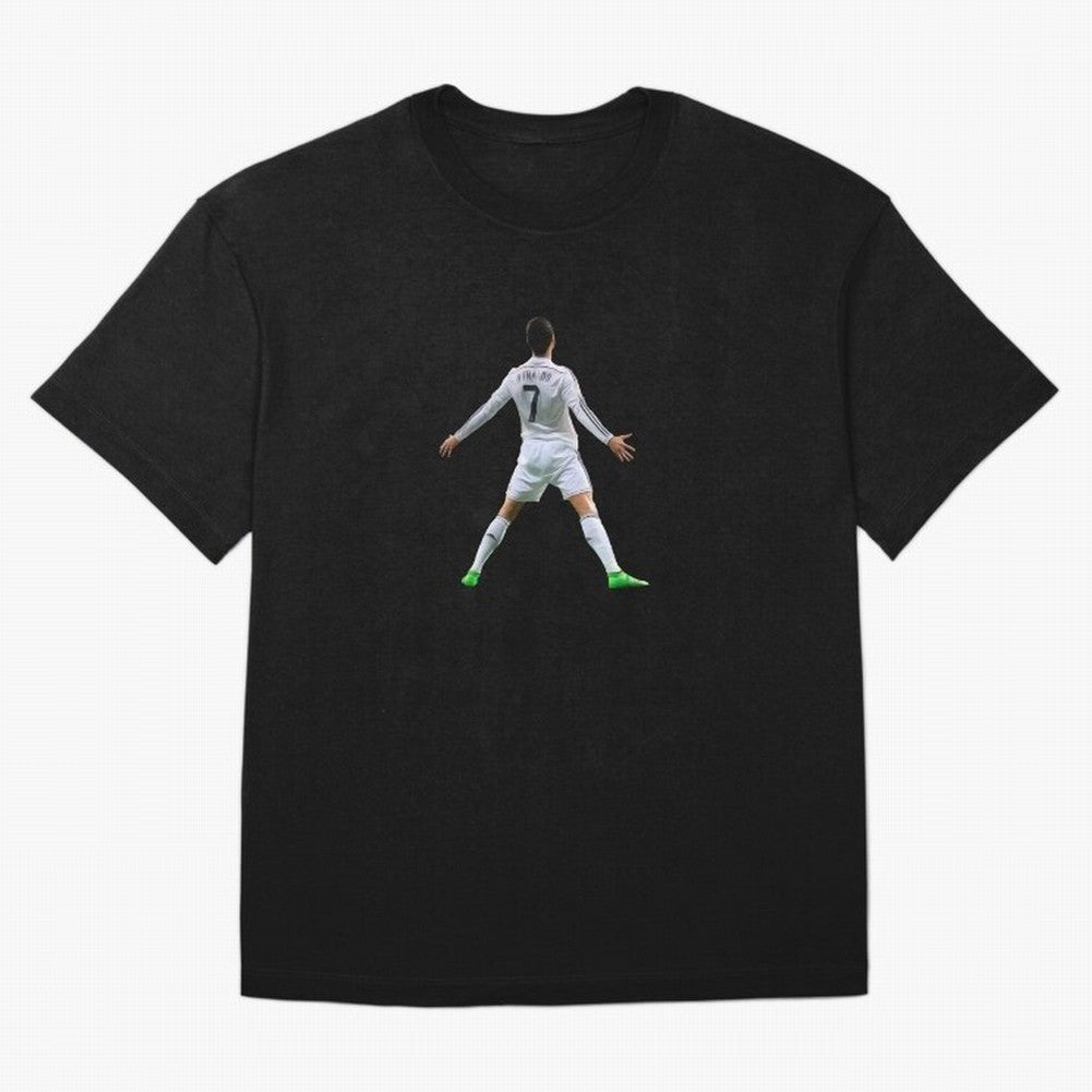 DESIGN CRISTIANO RONALDO CR7 STICKER Oversized T-Shirt Remember FIFA World Cup 2026 for Fans of Mbappe and Neymar and England and Germany, Bringing Sports Nostalgia, International Competition, Famous Players and Unforgettable Victories; Built for