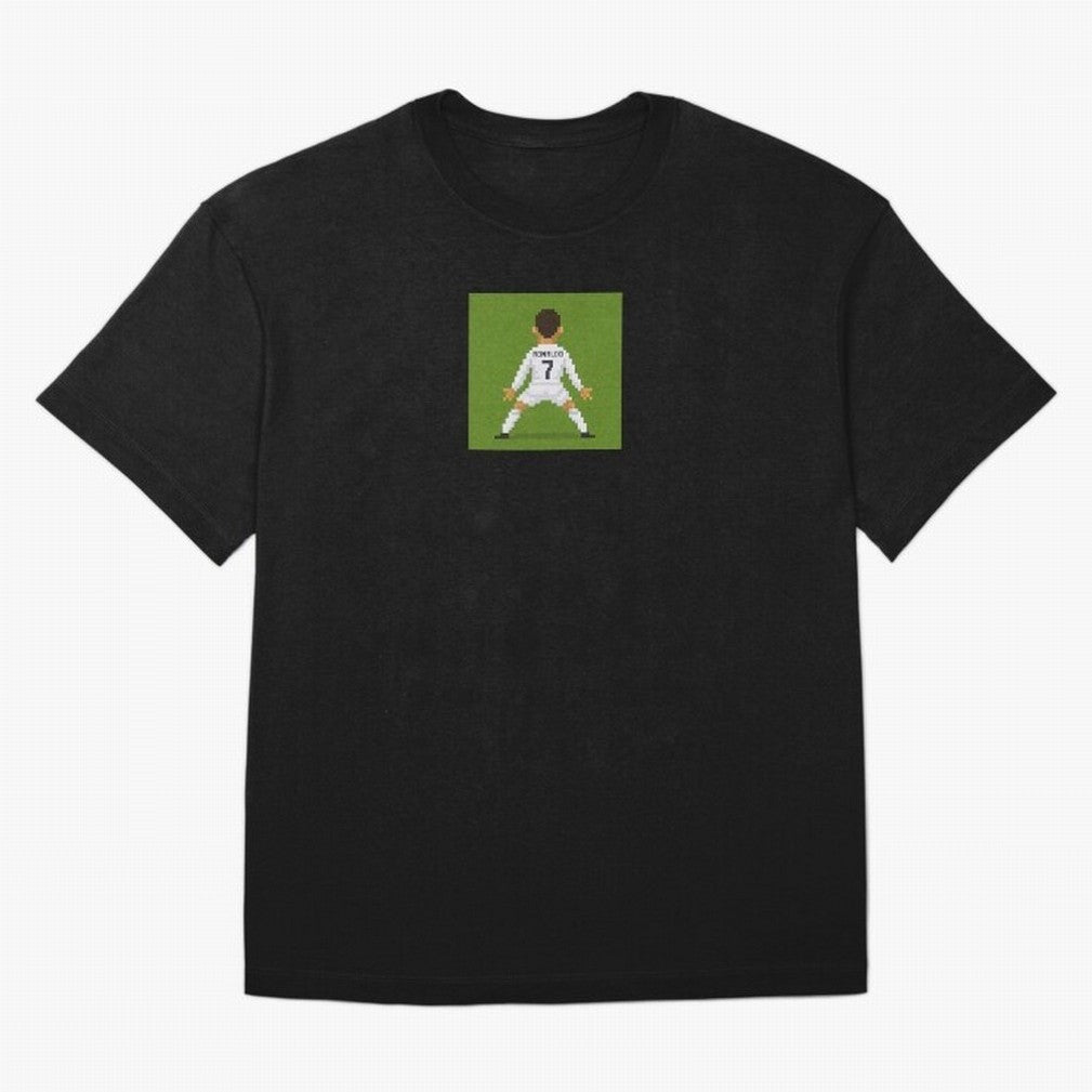 Cristiano Ronaldo Real Madrid Pixel Siuuu Art Oversized T-Shirt Join the Countdown to FIFA World Cup 2026 USA Canada Mexico with Cristiano Ronaldo, Haaland and CR7, Brazil Energy, Game Day Rituals, Football Legends, Country Pride and the Road to
