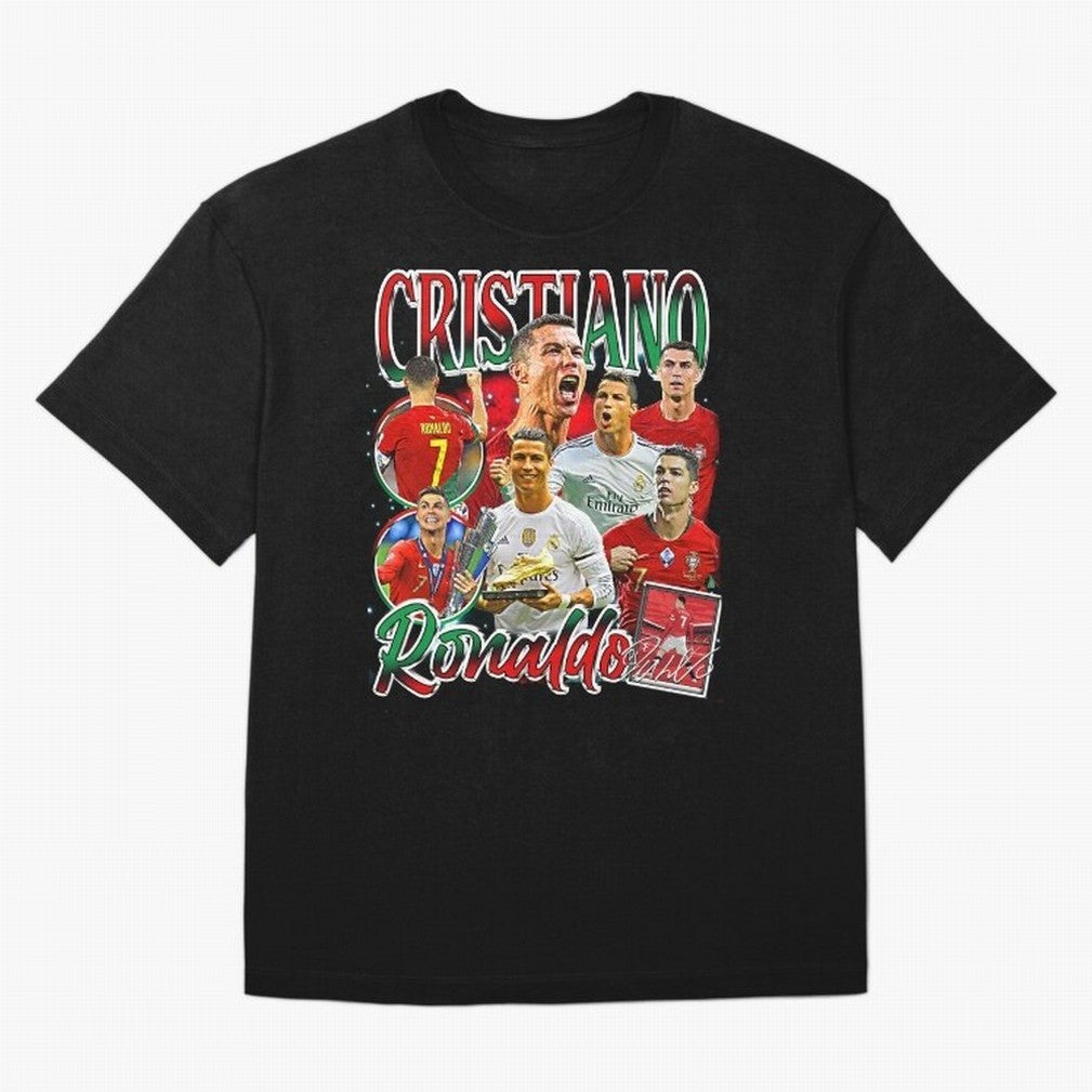 Cristiano Ronaldo Premium Quality Oversized T-Shirt Show Support during FIFA World Cup 2026 Spirit, with Argentina and Brazil, Neymar, Haaland and Cristiano Ronaldo, Retro Football Energy, Iconic Rivalries, Trophy Chase Drama and Stadium