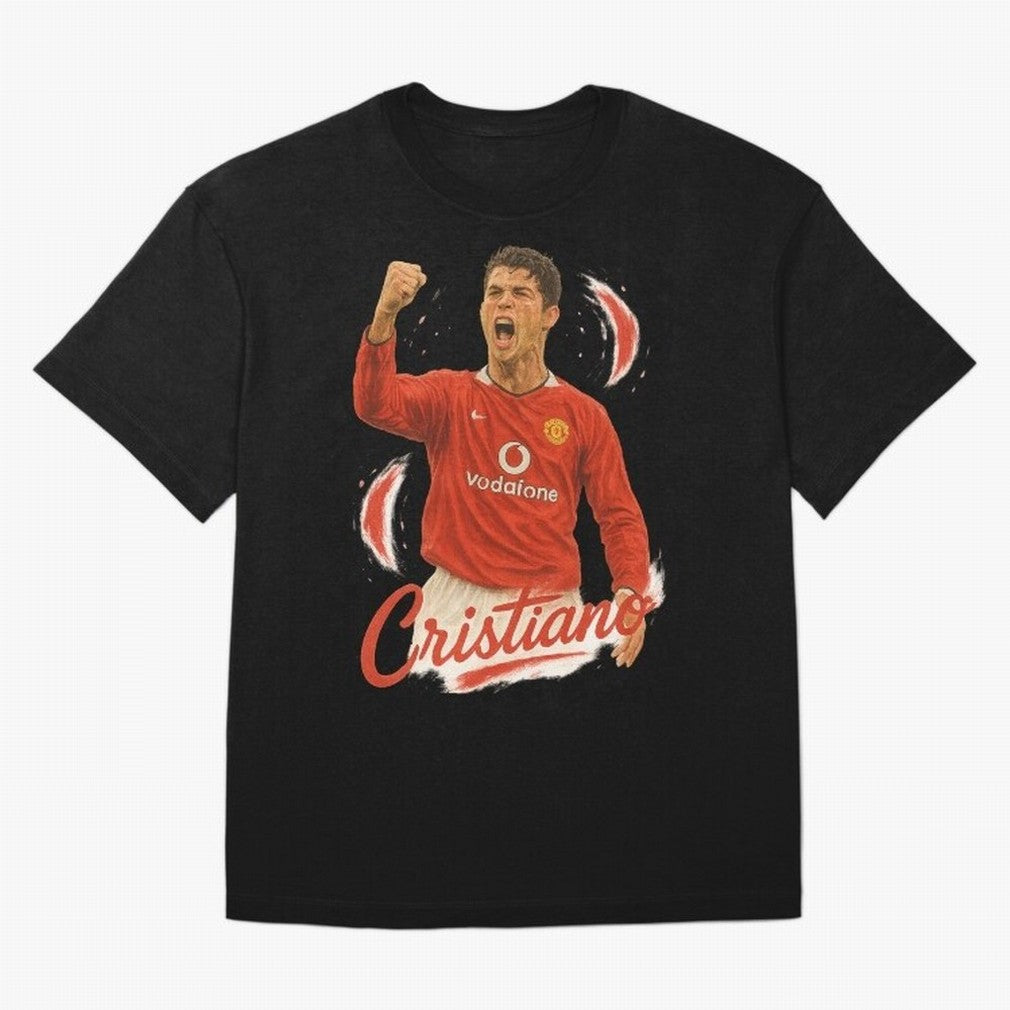 Young Cristiano Ronaldo Man United Art ¨C Rising Soccer Legend Tribute	 Oversized T-Shirt Follow Match Day Hype around FIFA World Cup 2026, CR7, Spain, Football Festival Excitement, Trophy Ambitions, Country Rivalries and Star Player Buzz; Built