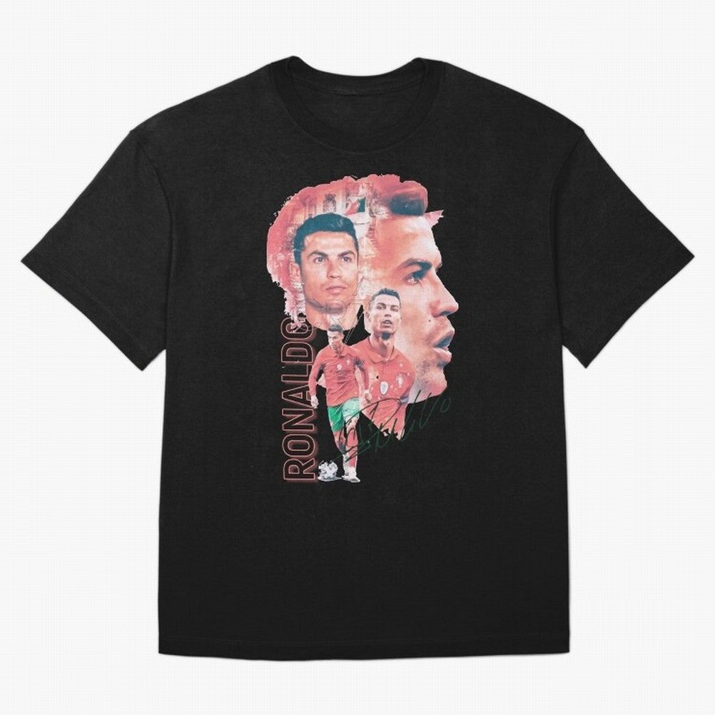Cristiano Ronaldo Design Oversized T-Shirt Represent the Passion of the FIFA World Cup 2026 USA Canada Mexico Journey through Messi, CR7 and Mbappe Highlights, Portugal Pride, Retro Football Energy, Iconic Rivalries, Trophy Chase Drama and Stadium