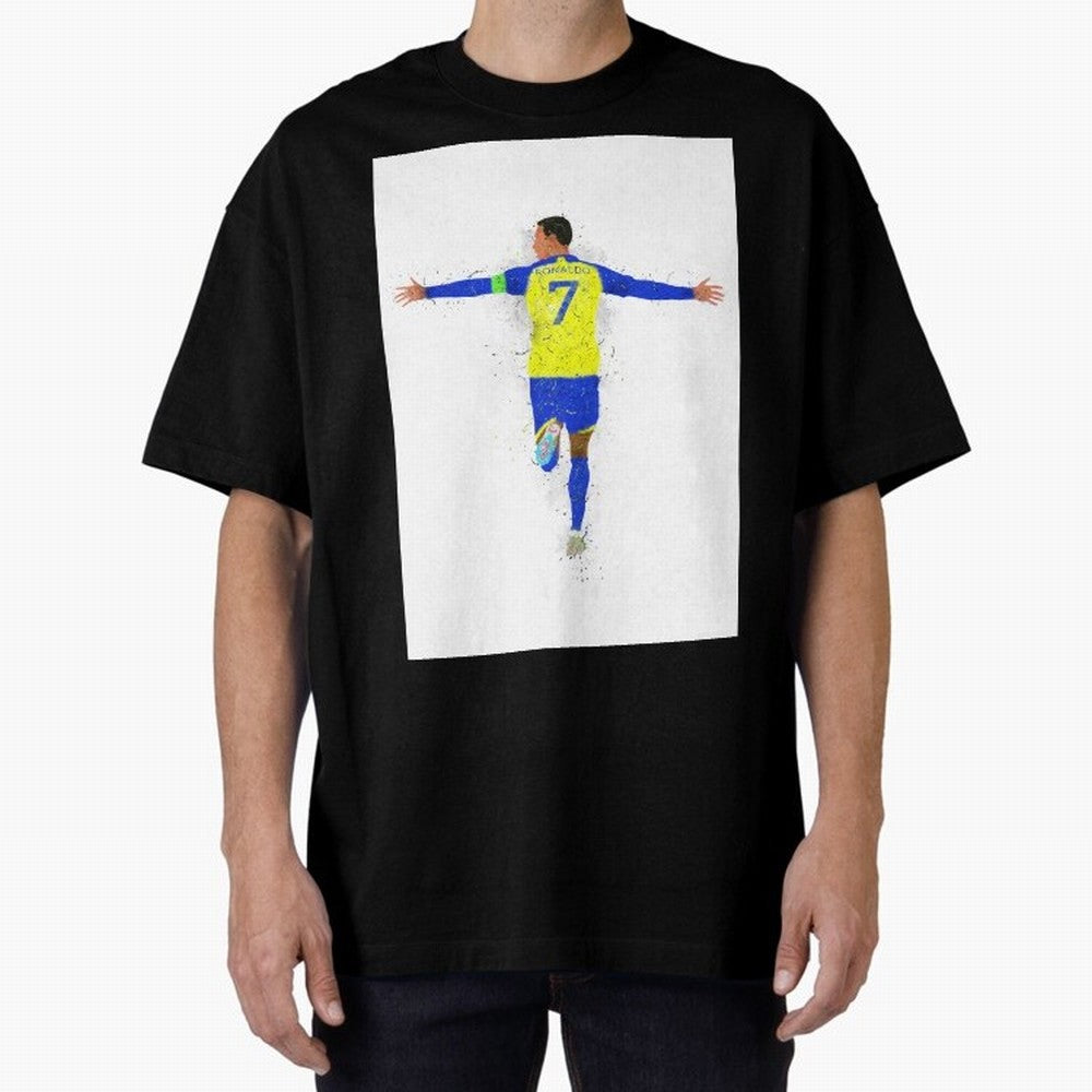 Cristiano Ronaldo Al Nassr Football Oversized T-Shirt Capture Stadium Memories from FIFA World Cup 2026 Featuring Mbappe, Germany Energy, Stadium Chants, National Pride, Trophy Dreams and Unforgettable Football Memories; Perfect for Supporters Who