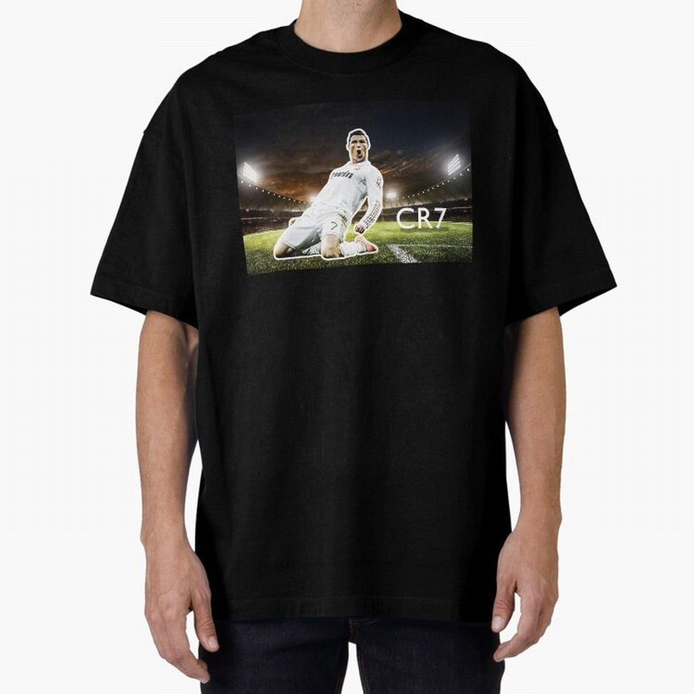 Cristiano Ronaldo Celebration Scene Oversized T-Shirt Carry National Pride through the FIFA World Cup 2026 Group Stage Journey through Messi, CR7 and Mbappe Highlights, England, France and Netherlands Pride, Global Supporter Spirit, Legendary