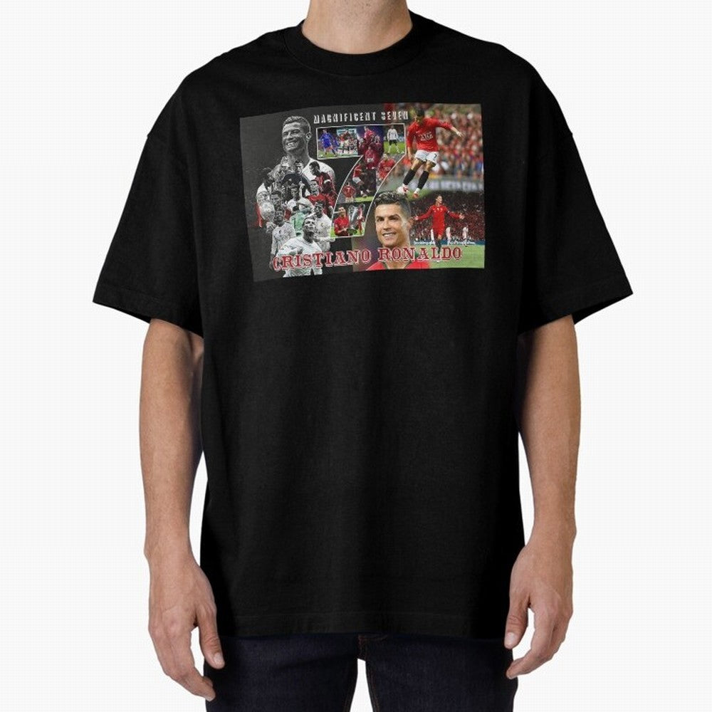 Cristiano Ronaldo - Magnificent 7 Poster Oversized T-Shirt Embrace FIFA World Cup 2026 Group Stage with Cristiano Ronaldo, Haaland and CR7, Spain and Netherlands Energy, Soccer Culture, Superstar Moments, National Team Dreams and Competitive Fire;