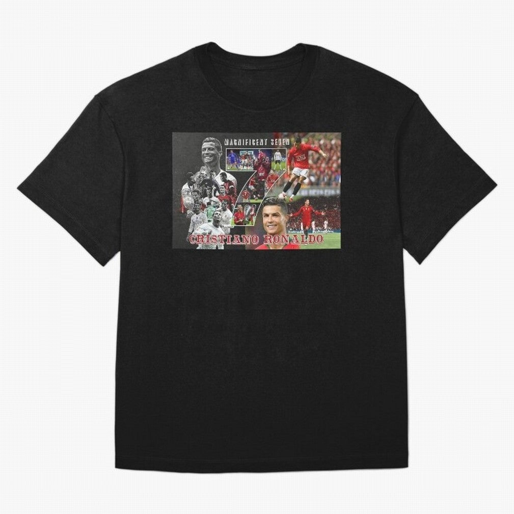 Cristiano Ronaldo - Magnificent 7 Poster Oversized T-Shirt Embrace FIFA World Cup 2026 Group Stage with Cristiano Ronaldo, Haaland and CR7, Spain and Netherlands Energy, Soccer Culture, Superstar Moments, National Team Dreams and Competitive Fire;