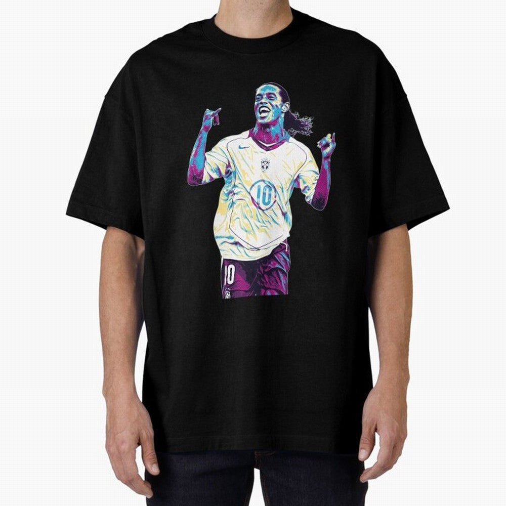 Ronaldinho brazil team Oversized T-Shirt Celebrate the Biggest Stage of the FIFA World Cup 2026 USA Canada Mexico Journey through Mbappe Highlights, Argentina, France and Brazil Pride, Tournament Hype, Historic Matchups, Family Viewing Parties and