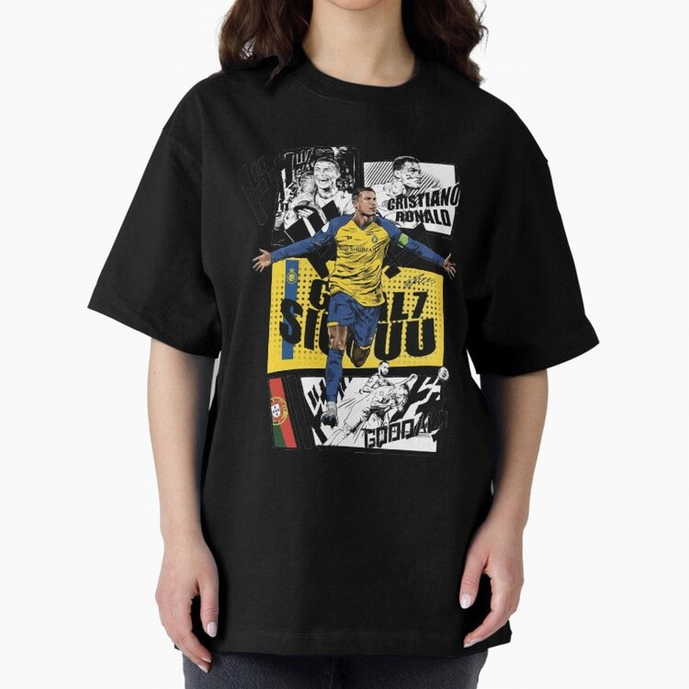 Cristiano Ronaldo CR7 Scorer Oversized T-Shirt Remember Iconic Moments from the FIFA World Cup 2026 Group Stage Journey through Cristiano Ronaldo, Haaland and CR7 Highlights, Brazil Pride, Classic Soccer Heritage, Championship Pressure, Fan Loyalty