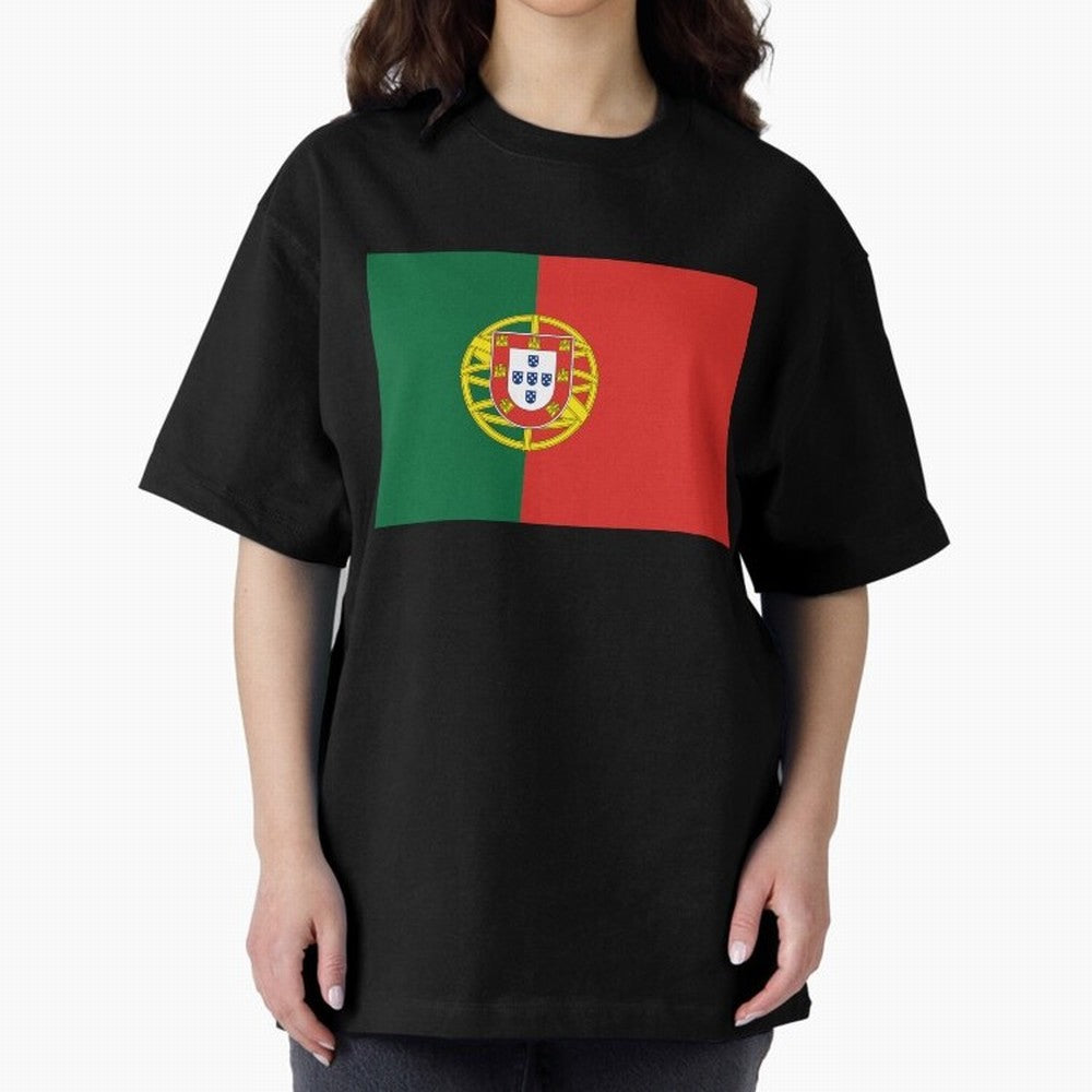 Portugal Flag Oversized T-Shirt Join the Global Buzz around FIFA World Cup 2026 USA Canada Mexico Celebrating Messi, CR7 and Mbappe, England and Germany Energy, Vintage Soccer Flavor, Modern Football Stars, National Flags and Final Night Emotion;
