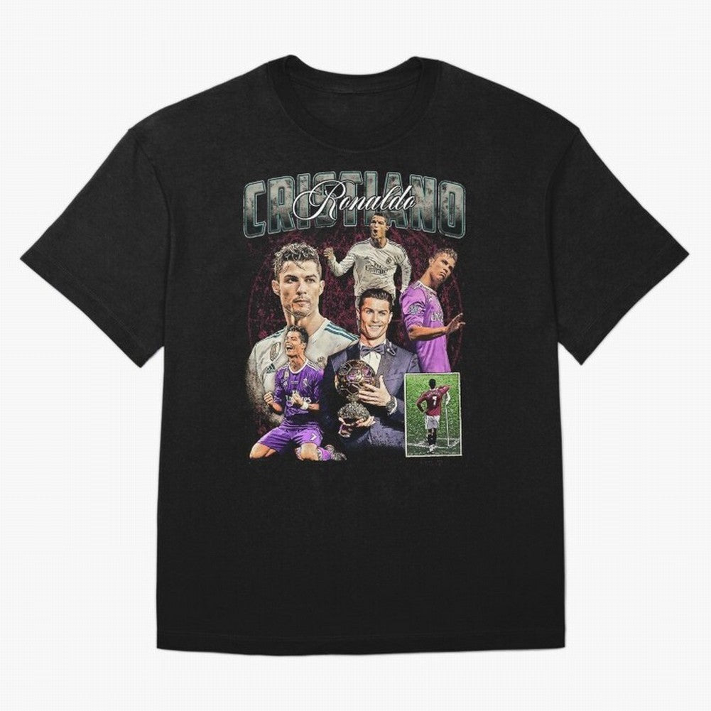 Cristiano Ronaldo Bootleg design Oversized T-Shirt Feel the Trophy Chase of Match Day Hype around FIFA World Cup 2026 USA Canada Mexico, Neymar, Haaland and Cristiano Ronaldo, Argentina, Champion Mindset, Group Stage Buzz, Knockout Tension and