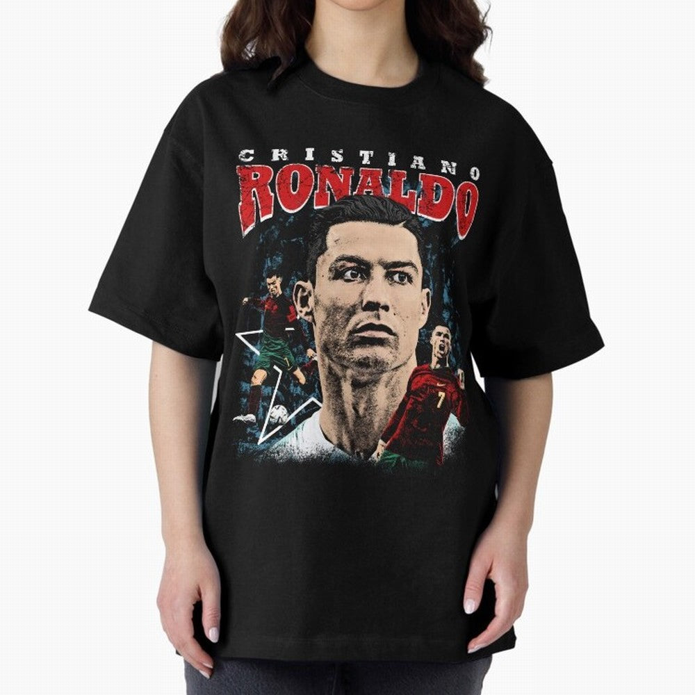 Cristiano Ronaldo CR7 Iconic T-Shirt Oversized T-Shirt Stand Proud for FIFA World Cup 2026 USA Canada Mexico Filled with Haaland and Mbappe, England, France and Netherlands Energy, Global Supporter Spirit, Legendary Goals, National Colors and