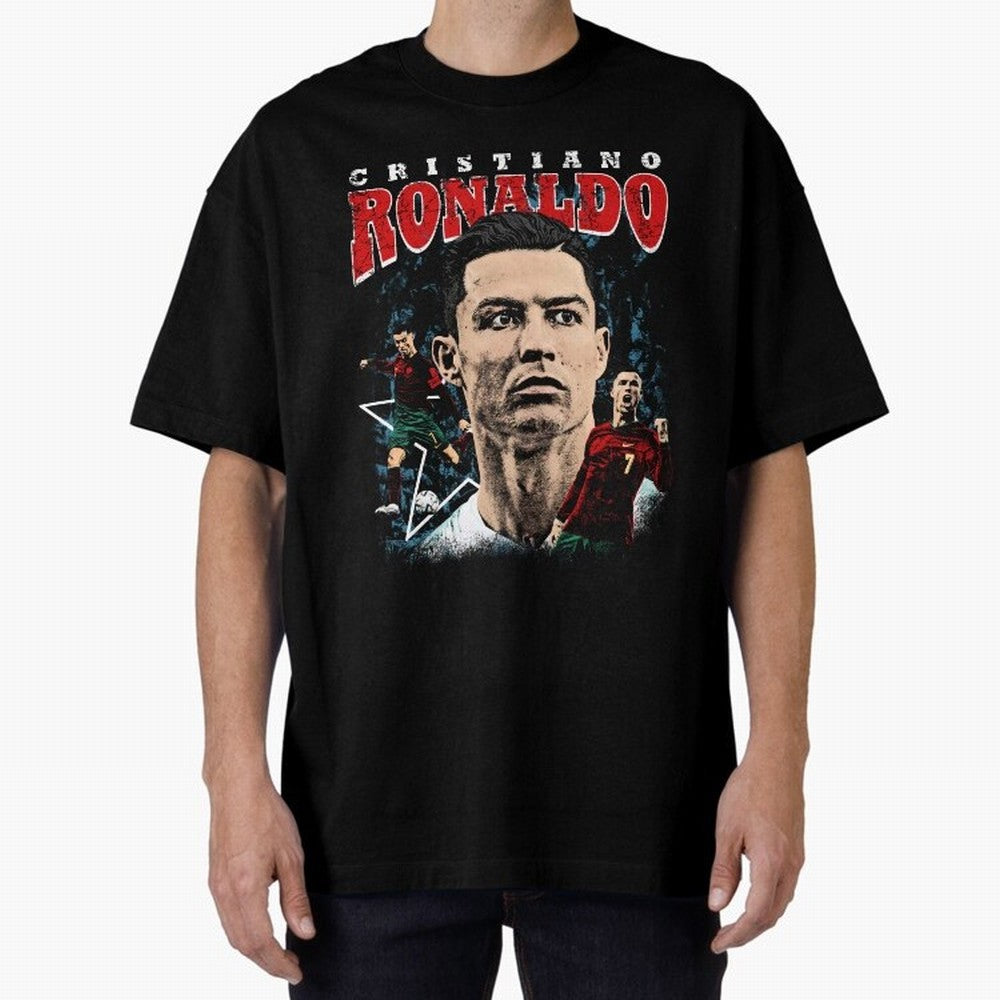 Cristiano Ronaldo CR7 Iconic T-Shirt Oversized T-Shirt Stand Proud for FIFA World Cup 2026 USA Canada Mexico Filled with Haaland and Mbappe, England, France and Netherlands Energy, Global Supporter Spirit, Legendary Goals, National Colors and