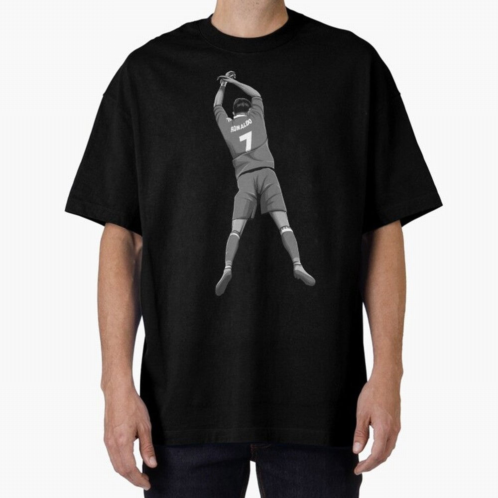 Cristiano Ronaldo Black and White Version Oversized T-Shirt Capture Stadium Memories from FIFA World Cup 2026 USA Canada Mexico Made for Cristiano Ronaldo, Haaland and CR7, Netherlands Energy, Soccer Culture, Superstar Moments, National Team Dreams