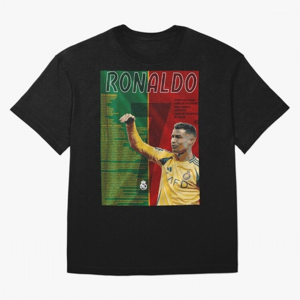 cristiano ronaldo 40th birthday tribute poster Oversized T-Shirt Turn Up for Match Day Hype around FIFA World Cup 2026, Messi, Argentina, France and Brazil, Stadium Memories, Football Loyalty, International Chants and Championship Tradition; Great
