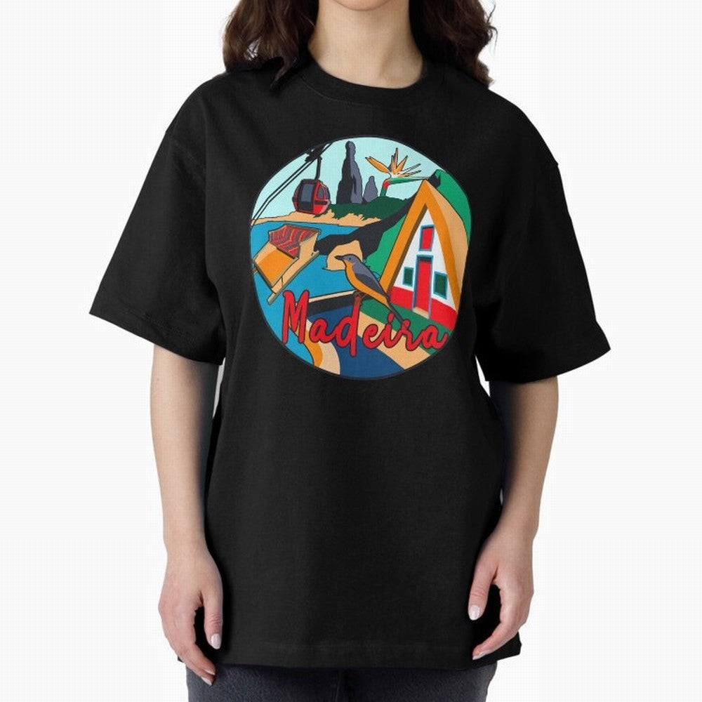 Madeira Oversized T-Shirt Celebrate Fan Culture around Match Day Hype around FIFA World Cup 2026 Group Stage, Cristiano Ronaldo, Argentina, France and Brazil, Classic Soccer Heritage, Championship Pressure, Fan Loyalty and International Pride;