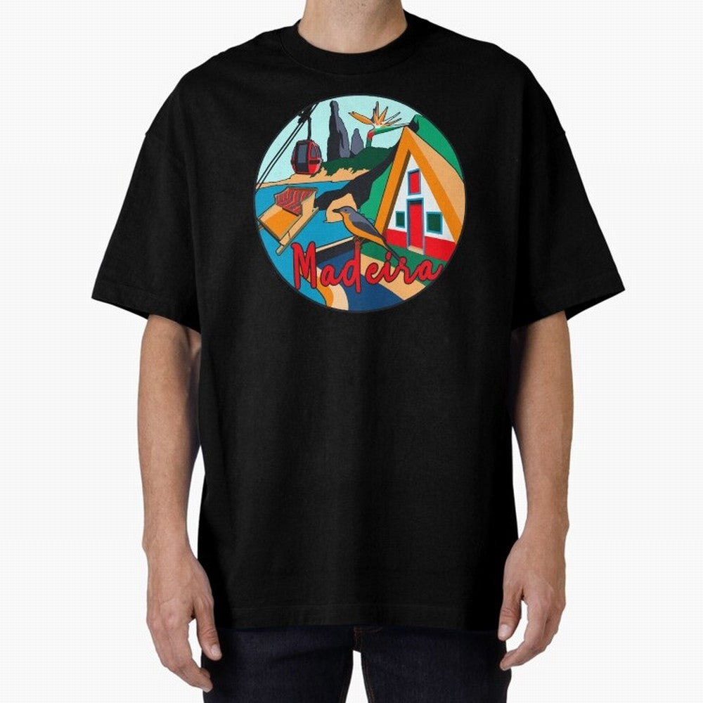 Madeira Oversized T-Shirt Celebrate Fan Culture around Match Day Hype around FIFA World Cup 2026 Group Stage, Cristiano Ronaldo, Argentina, France and Brazil, Classic Soccer Heritage, Championship Pressure, Fan Loyalty and International Pride;