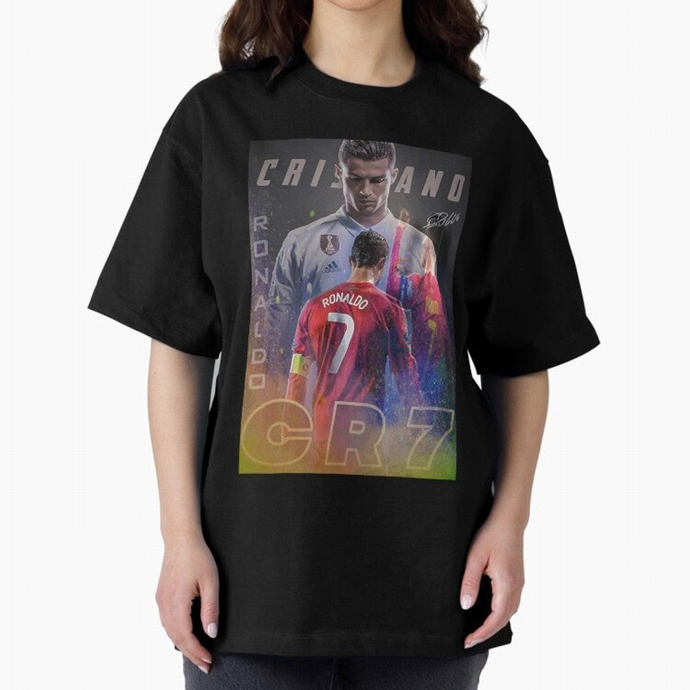 CR7 Oversized T-Shirt Honor Football Greatness during FIFA World Cup 2026 for Fans of Messi, Neymar and Mbappe and Netherlands, Bringing Classic Soccer Heritage, Championship Pressure, Fan Loyalty and International Pride; Made for Collectors Who