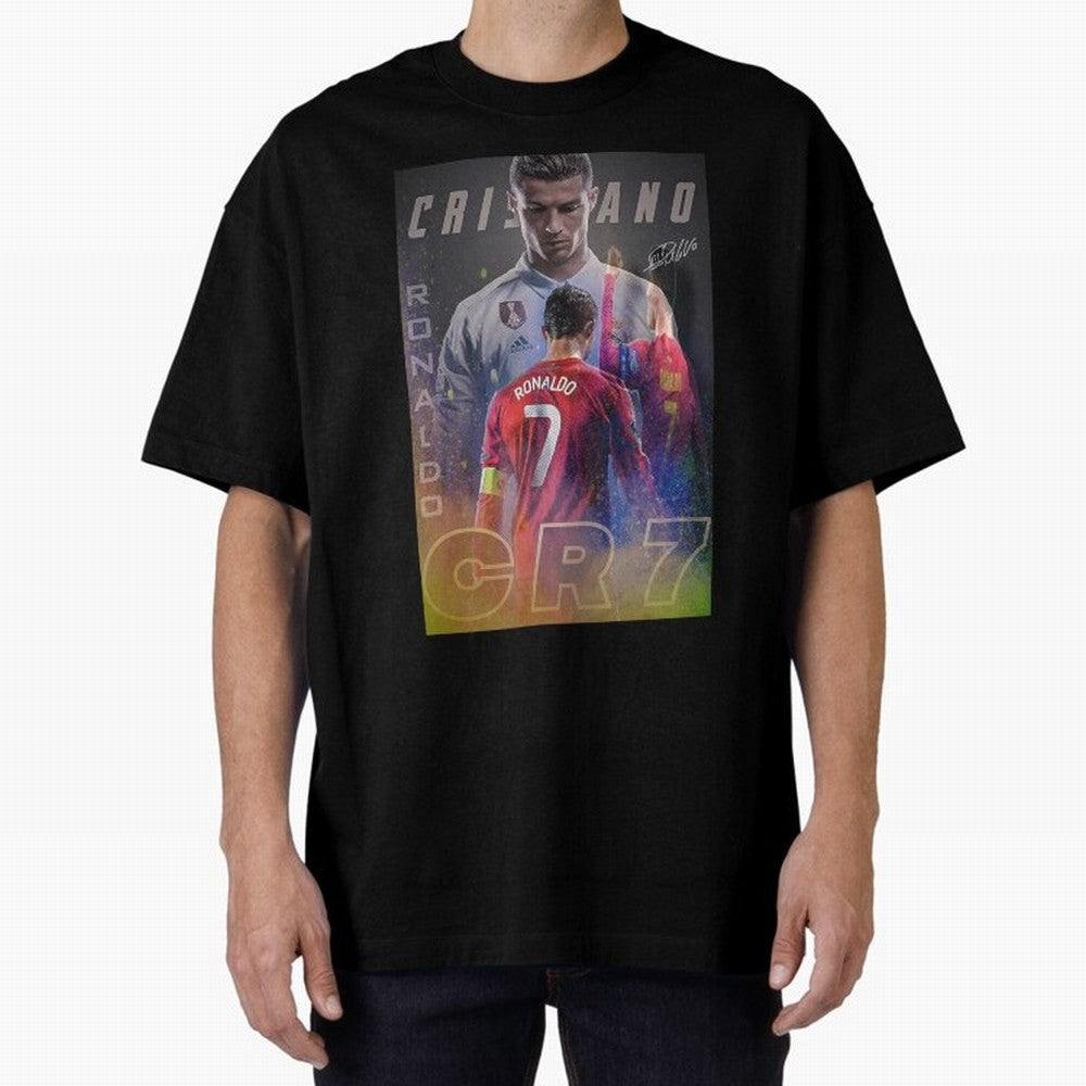CR7 Oversized T-Shirt Honor Football Greatness during FIFA World Cup 2026 for Fans of Messi, Neymar and Mbappe and Netherlands, Bringing Classic Soccer Heritage, Championship Pressure, Fan Loyalty and International Pride; Made for Collectors Who