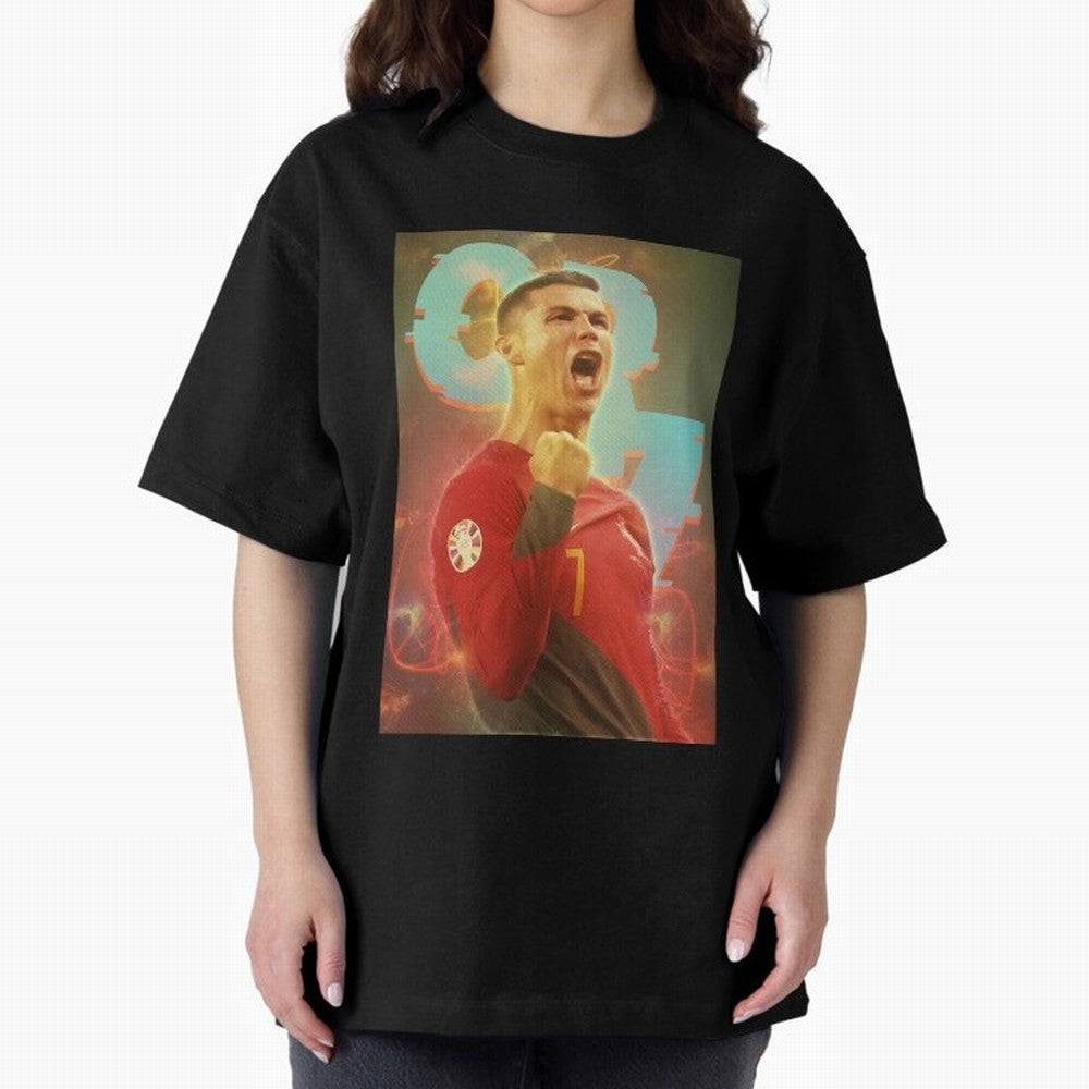 Ronaldo selebration Oversized T-Shirt Follow the Final Road of FIFA World Cup 2026 USA Canada Mexico Spirit, Driven by Spain, Messi, Worldwide Fan Energy, Dramatic Goals, Stadium Lights and Championship Celebrations; Made for Die Hard Supporters,