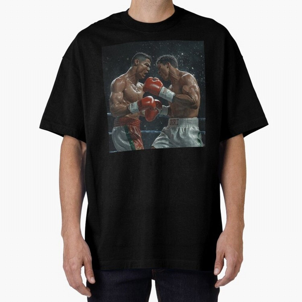 Cristiano Ronaldo vs Alvarez Canelo: Gaming Duel Between Legends Oversized T-Shirt Relive Legendary Nights from the FIFA World Cup 2026 Group Stage Journey through Cristiano Ronaldo Highlights, France and Portugal Pride, Tournament Hype, Historic