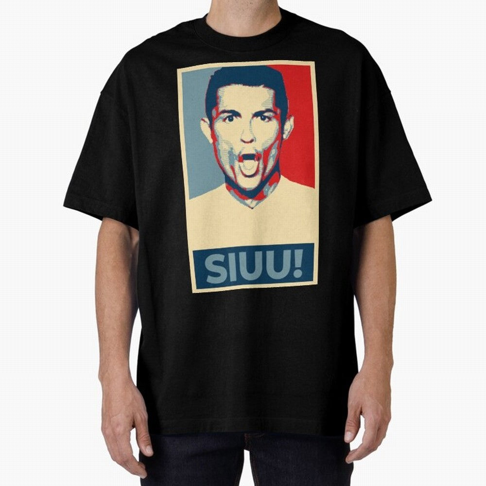 Ronaldo Siuu! - Hope Oversized T-Shirt Join the Global Buzz around Match Day Hype around FIFA World Cup 2026 USA Canada Mexico, Mbappe, Brazil, Portugal and Argentina, Vintage Soccer Flavor, Modern Football Stars, National Flags and Final Night