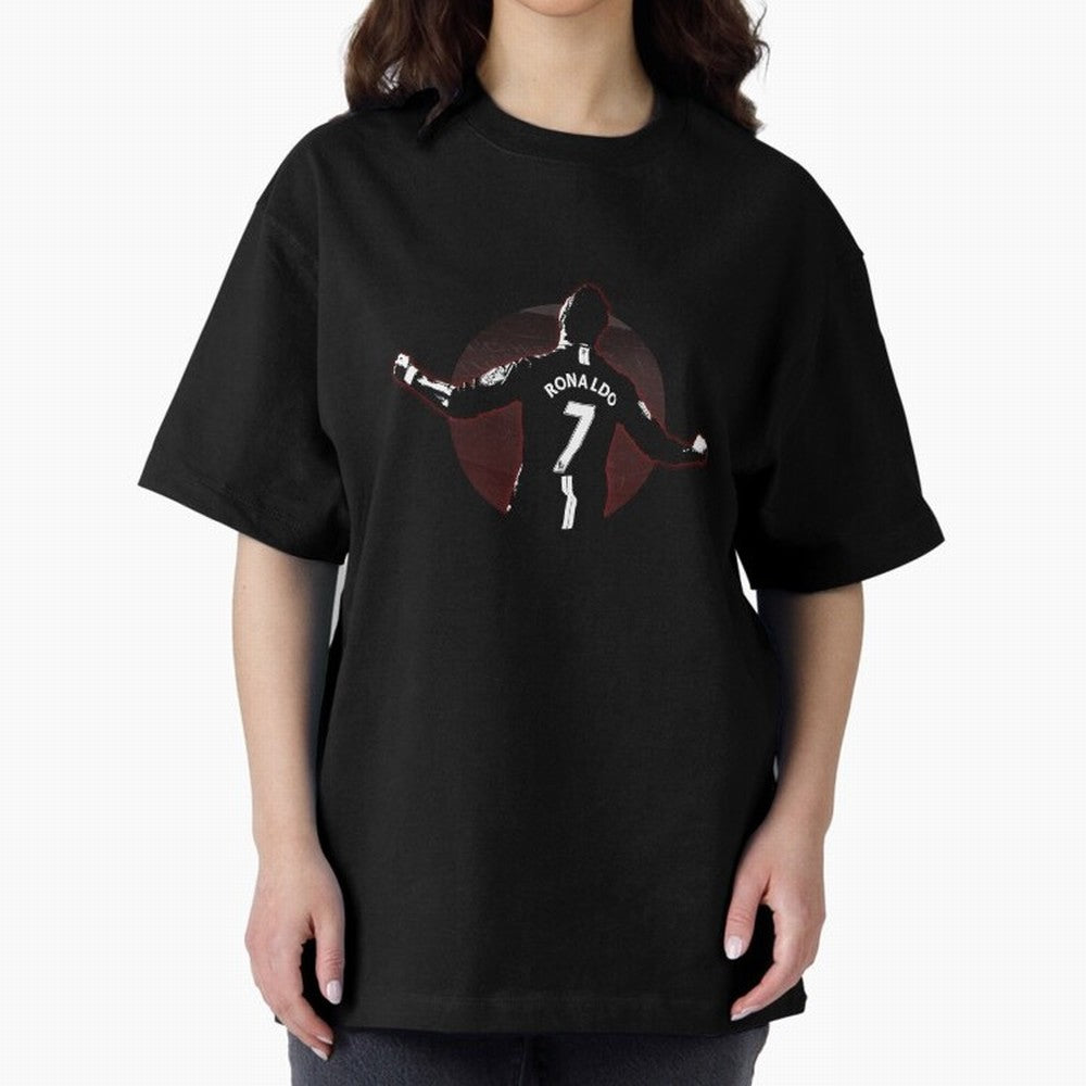 THE GOAT, Cristiano Ronalndo Oversized T-Shirt Celebrate the Next Chapter of FIFA World Cup 2026 USA Canada Mexico Centered on Messi, Neymar and Mbappe, Argentina, France and Brazil Energy, Retro Football Energy, Iconic Rivalries, Trophy Chase