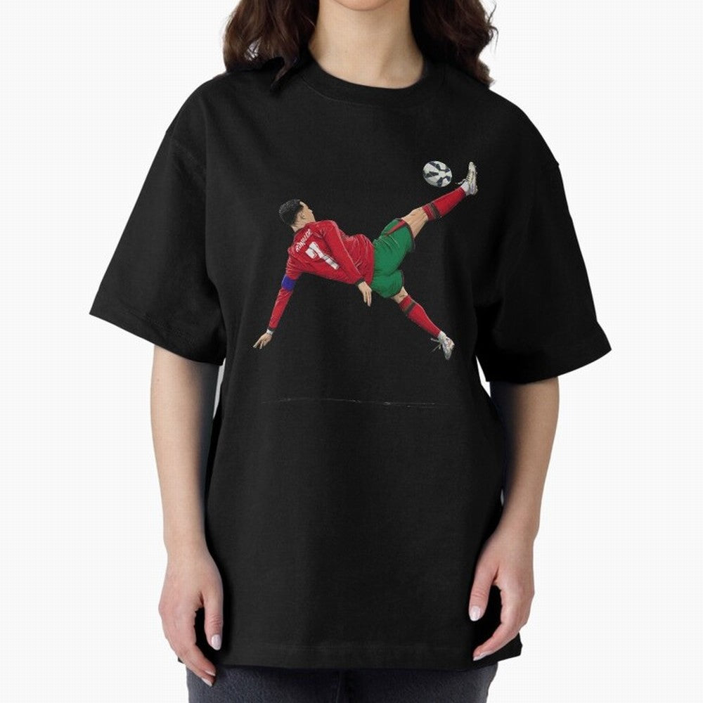 Ronaldo 910 Goal Bicycle Kick Oversized T-Shirt Celebrate National Team Dreams in FIFA World Cup 2026 Made for Messi and Cristiano Ronaldo, Brazil, Portugal and Argentina Energy, Fan Favorite Moments, National Team Passion, Big Match Drama and