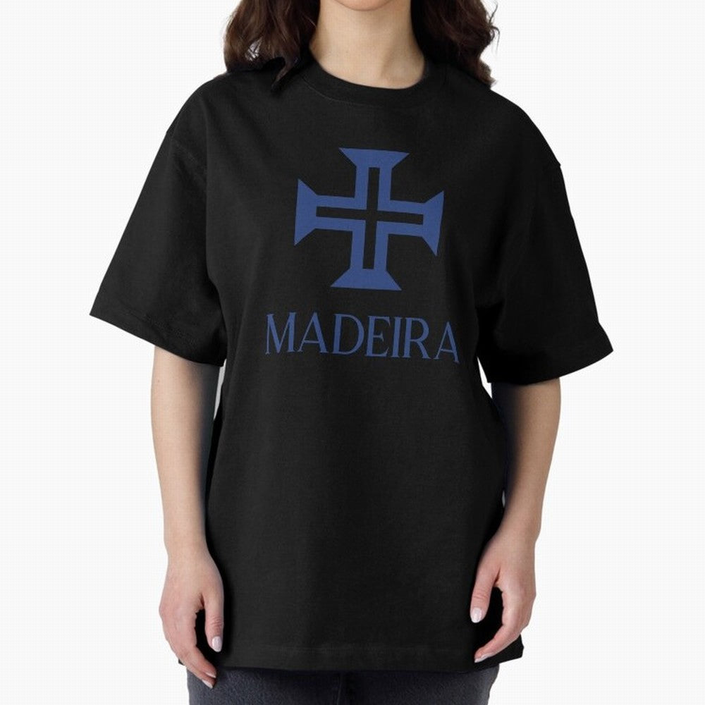 Madeira blue Oversized T-Shirt Honor Football Greatness during FIFA World Cup 2026 Group Stage for Fans of Neymar, Haaland and Cristiano Ronaldo and France and Portugal, Bringing Goal Celebration Energy, Supporter Heritage, Football Icons and