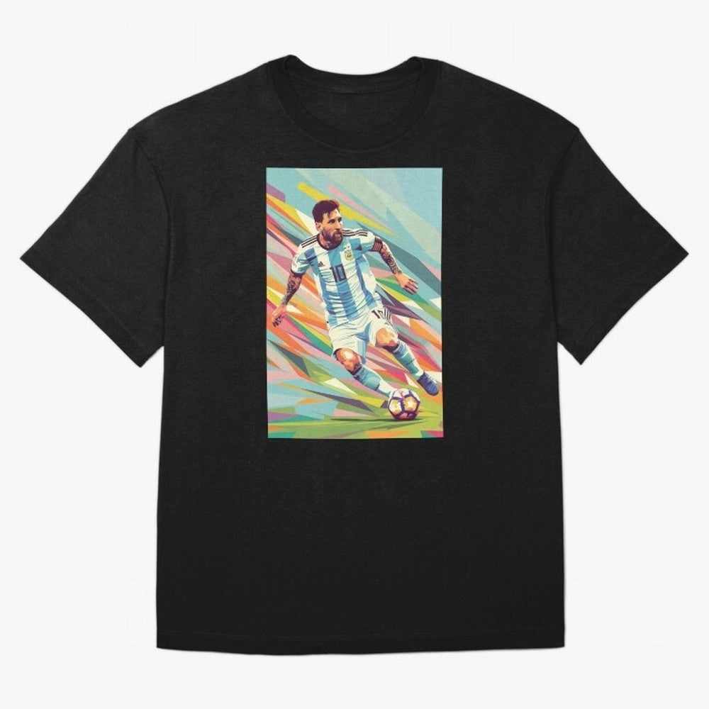 Messi in action Graphic poster design Oversized T-Shirt Feel the Heartbeat of FIFA World Cup 2026 Group Stage for Fans of Neymar and Spain and Netherlands, Bringing Stadium Chants, National Pride, Trophy Dreams and Unforgettable Football Memories;