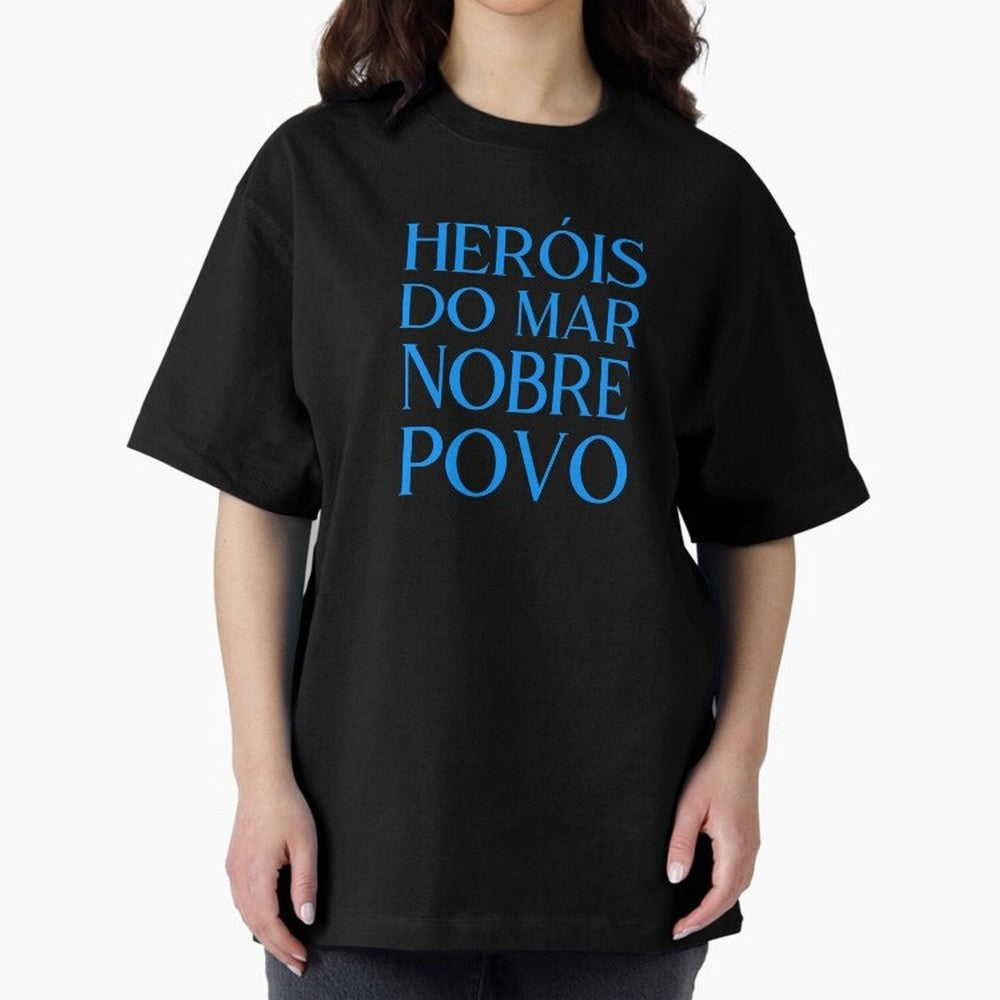 Her¨®is do Mar Nobre Povo blue 2 Oversized T-Shirt Celebrate the Stars of FIFA World Cup 2026 with Cristiano Ronaldo, Haaland and CR7, Portugal Energy, Sports Nostalgia, International Competition, Famous Players and Unforgettable Victories; Great