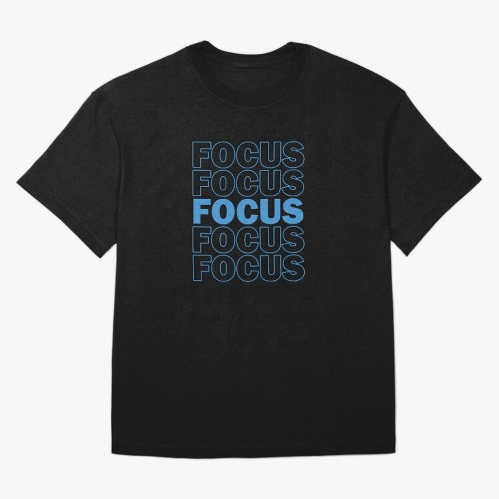 Focus Focus Focus (Blue) Oversized T-Shirt Show Support during the FIFA World Cup 2026 Journey through Haaland Highlights, Argentina and Brazil Pride, Vintage Soccer Flavor, Modern Football Stars, National Flags and Final Night Emotion; Built for