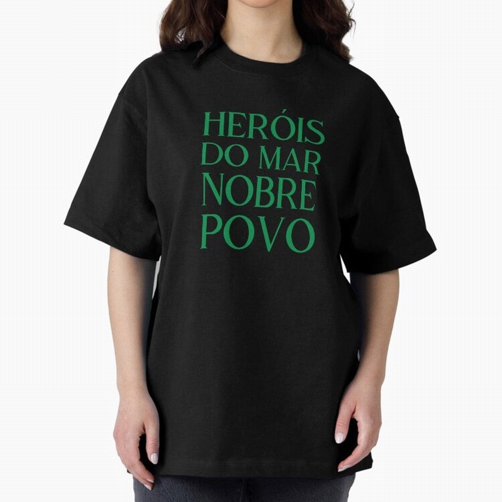 Her¨®is do Mar Nobre Povo green Oversized T-Shirt Elevate Global Football Passion for FIFA World Cup 2026, Featuring Cristiano Ronaldo, Haaland and CR7, Brazil, Portugal and Argentina, Supporter Pride, Iconic Celebrations, Legendary Names and