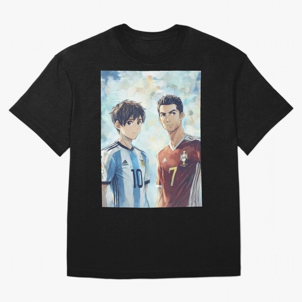 Lionel Messi and Cristiano Ronaldo Oversized T-Shirt Celebrate Football Heritage in FIFA World Cup 2026 Group Stage Made for Messi, CR7 and Mbappe, Brazil, Portugal and Argentina Energy, Champion Mindset, Group Stage Buzz, Knockout Tension and