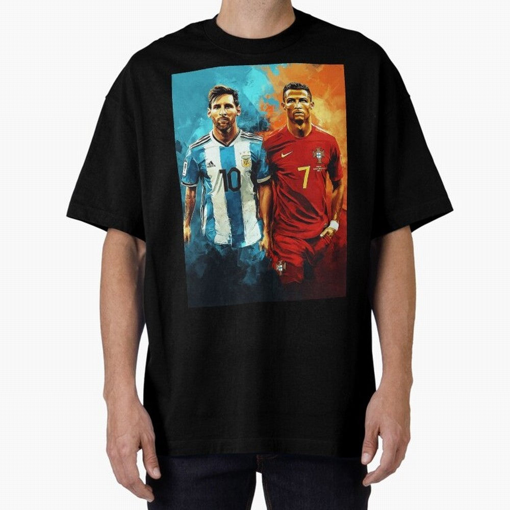 Lionel Messi and Cristiano Ronaldo Oversized T-Shirt Join the Global Buzz around the FIFA World Cup 2026 Journey through Cristiano Ronaldo Highlights, Argentina, France and Brazil Pride, Global Supporter Spirit, Legendary Goals, National Colors and