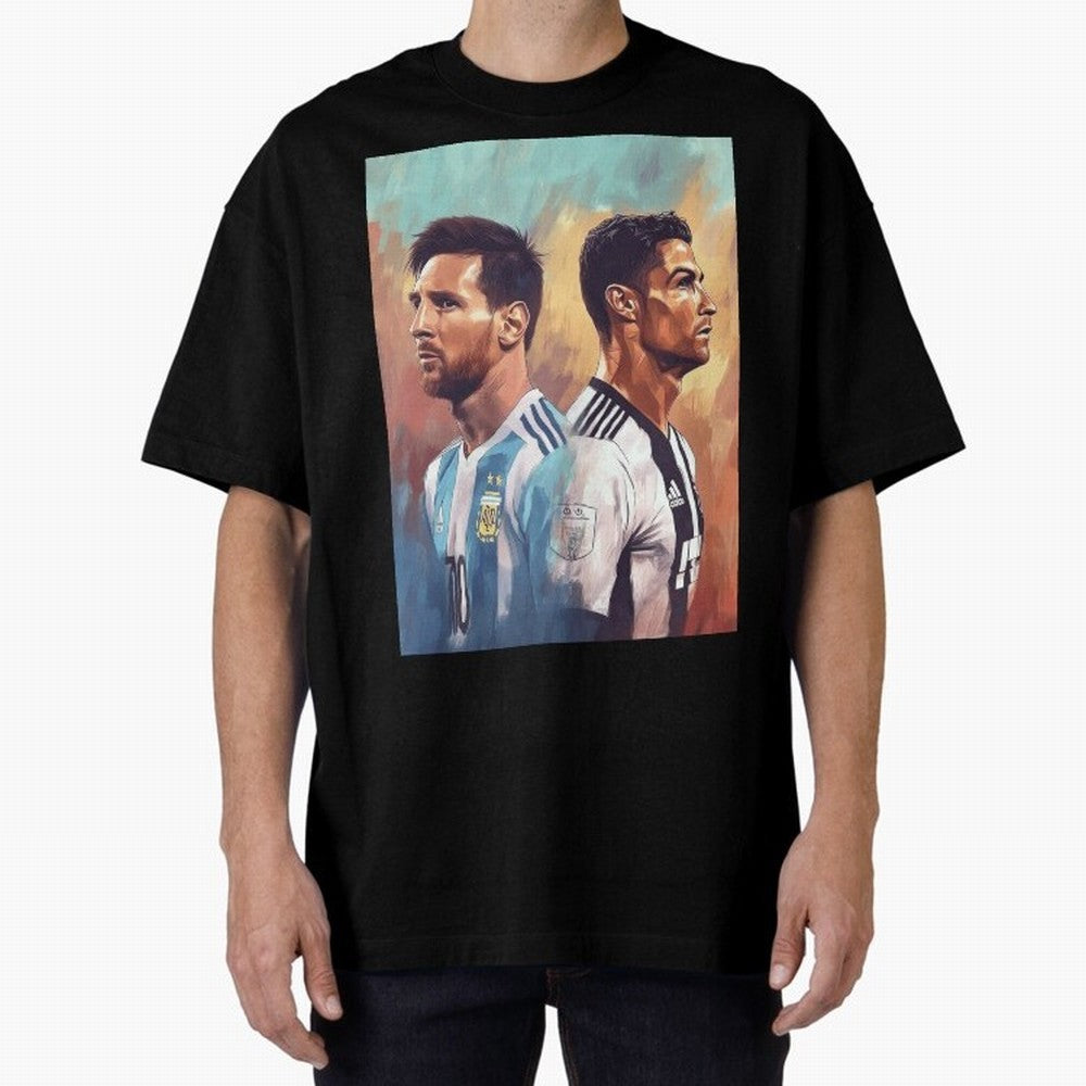 Lionel Messi and Cristiano Ronaldo Oversized T-Shirt Make Game Day About Match Day Hype around FIFA World Cup 2026 USA Canada Mexico, Neymar, Haaland and Cristiano Ronaldo, Brazil, Global Supporter Spirit, Legendary Goals, National Colors and