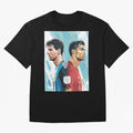 Lionel Messi and Cristiano Ronaldo Oversized T-Shirt Enjoy FIFA World Cup 2026 USA Canada Mexico Spirit, Connected to Portugal, CR7 and Messi, Vintage Soccer Flavor, Modern Football Stars, National Flags and Final Night Emotion; Ideal for Fans Who