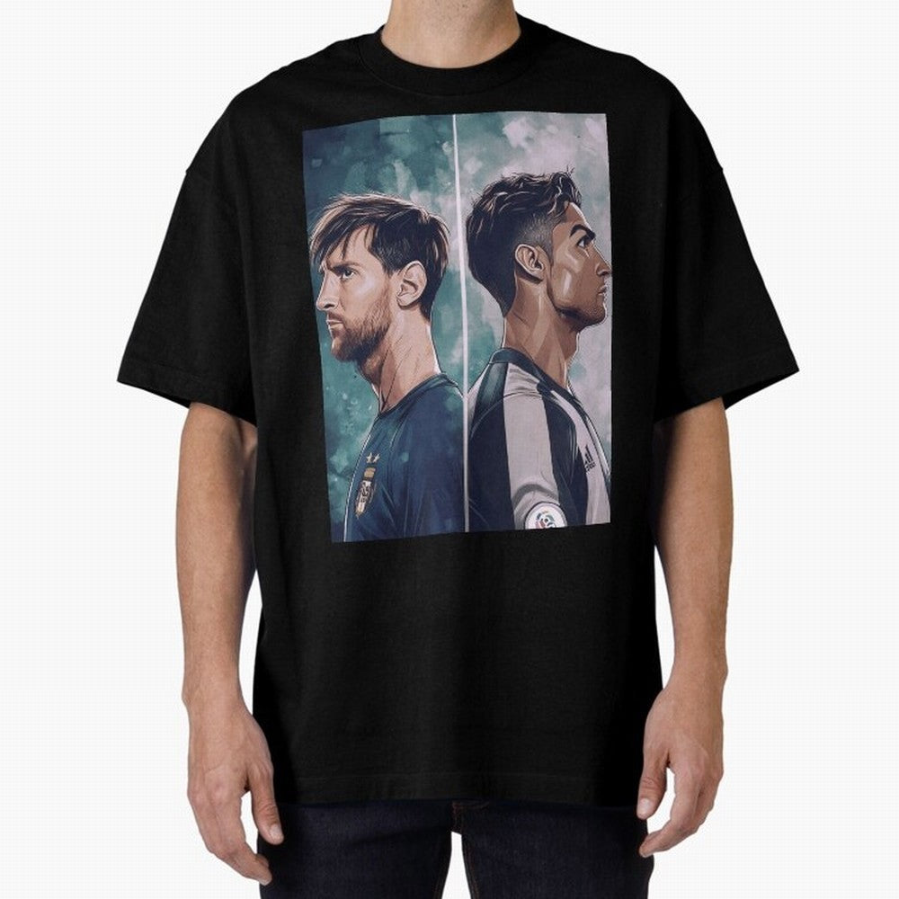 Lionel Messi and Cristiano Ronaldo Oversized T-Shirt Bring Bold Fan Energy to the FIFA World Cup 2026 USA Canada Mexico Journey through Messi, CR7 and Mbappe Highlights, France Pride, Classic Soccer Heritage, Championship Pressure, Fan Loyalty and
