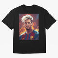 Lionel Messi Oversized T-Shirt Represent the Passion of Global Football Passion for FIFA World Cup 2026, with Messi, CR7 and Mbappe, Brazil, Vintage Soccer Flavor, Modern Football Stars, National Flags and Final Night Emotion; Ideal for Passionate