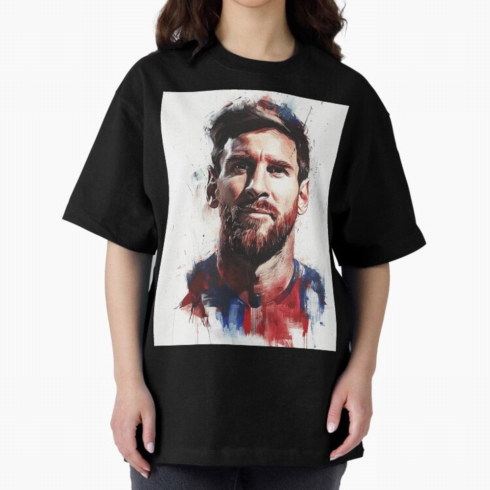Lionel Messi Oversized T-Shirt Capture Stadium Memories from Match Day Hype around FIFA World Cup 2026 USA Canada Mexico, Neymar, Haaland and Cristiano Ronaldo, France and Portugal, Global Supporter Spirit, Legendary Goals, National Colors and