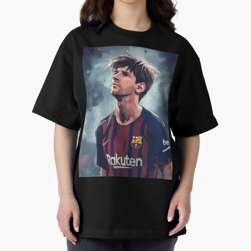 Lionel Messi Oversized T-Shirt Celebrate Global Football Passion for FIFA World Cup 2026, Driven by Messi, Neymar and Mbappe, Brazil, Soccer Culture, Superstar Moments, National Team Dreams and Competitive Fire; Perfect for Supporters Who Want Bold