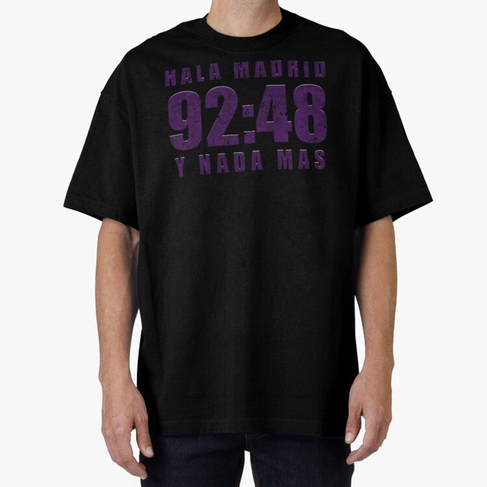 La Decima ChL 92:48 Madrid Hala Madrid Y Nada Mas History Made Madrid Bernabeu Football Soccer Legendary Oversized T-Shirt Celebrate the Road through FIFA World Cup 2026 Celebrating Messi, Argentina and Brazil Energy, Stadium Chants, National